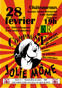 À contre-courant - Soutien grévistes de Châteauroux - vendredi 28 février - 19h @ Salle Barbillat-Touraine
